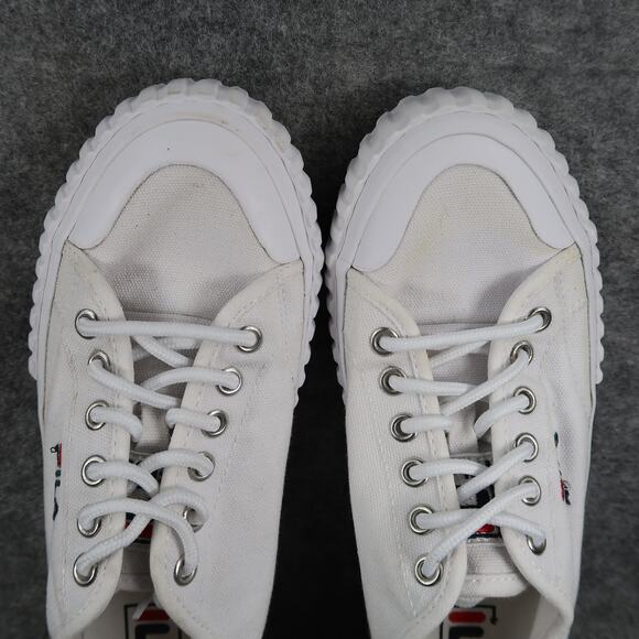 Fila Shoes Big Kids 7 Classic Kicks Sneakers Athletic Trainer White Canvas Retro - Picture 8 of 11